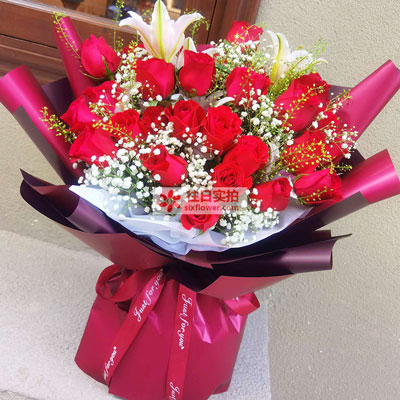 上饶30朵红玫瑰百合，做你余生故事里的人