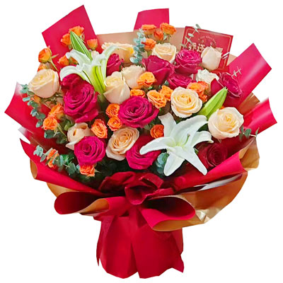 上饶19朵玫瑰百合，爱情永不凋零