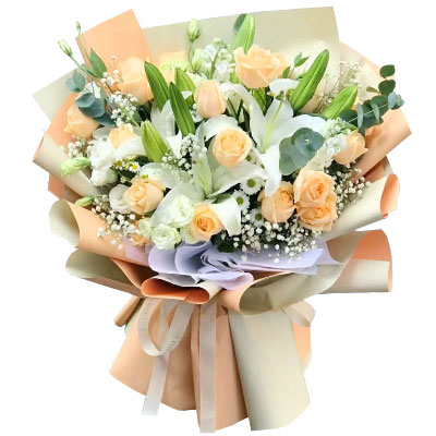 上饶19朵香槟玫瑰百合，你是我的真爱