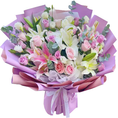 上饶20朵玫瑰混搭百合，爱情浪漫幸福